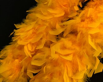 Chandelle Boa, 2 Yards - Golden Yellow Heavy Weight Chandelle Feather Craft Boa Supplier | 80 Gram : 3916