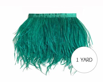 Frangia di struzzo, 1 cantiere - Ocean Green Struzzo Frangia Trim Wholesale Feather (bulk) Fornitura artigianale: 2111