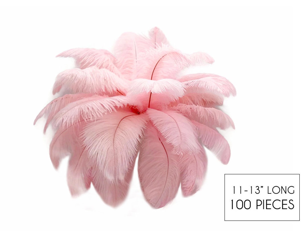 Wholesale Wedding Feathers, 100 Pieces 1113 Baby Pink Ostrich Drabs