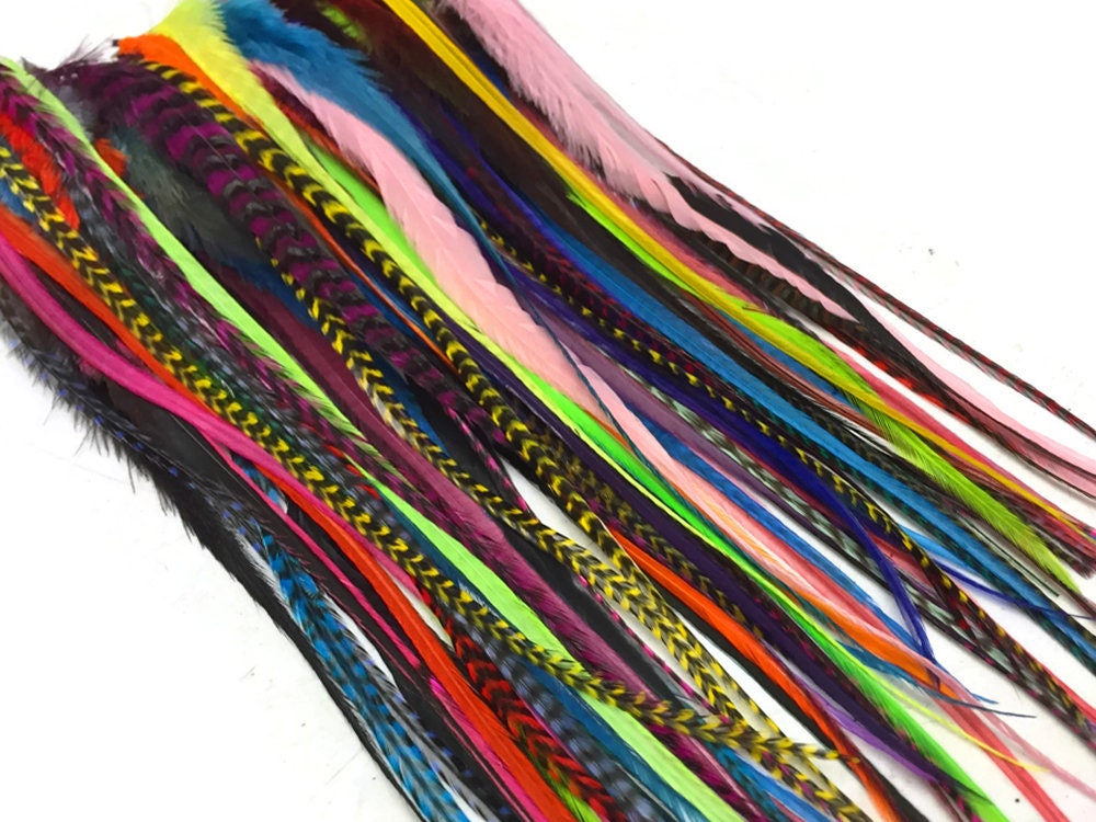 Long Fluffy Natural Feathers for Hair and Crafts Full Rooster