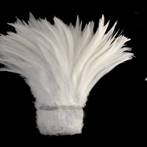 1 Yard – 4-6” Natural White Strung Chinese Rooster Saddle Wholesale Feathers (Bulk) Halloween Costume Fly Tying Craft Supply  : 2141