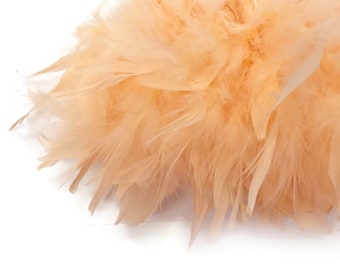 1 Yard – Champagne Chandelle Turkey Fluffy Feather Trim Halloween Costume Craft Supply : 3362