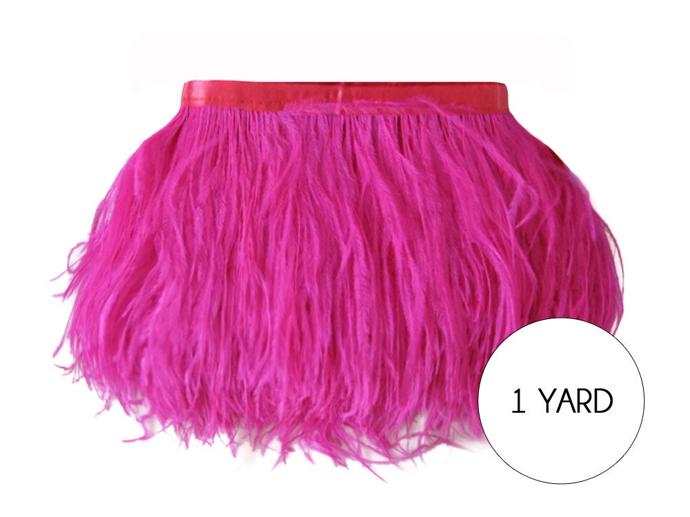Ostrich Fringe, 1 Yard Hot Pink Ostrich Fringe Trim Wholesale Feather bulk  : 2103 -  India