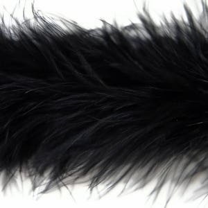 Marabou Boas, 2 Yards Black Turkey Medium Weight Marabou Feather Boa 25 Gram Halloween Craft Supply : 116 image 1