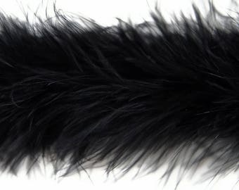 Marabou Boas, 2 Yards - Black Turkey Medium Weight Marabou Feather Boa 25 Gram Halloween Craft Supply : 116