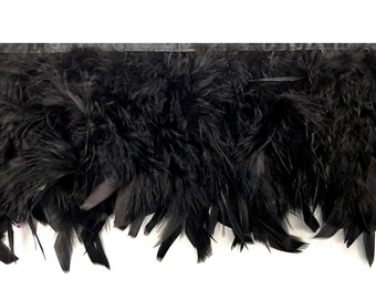 1 Yard – Black Chandelle Turkey Fluffy Feather Trim Halloween Costume Craft Supply : 3233