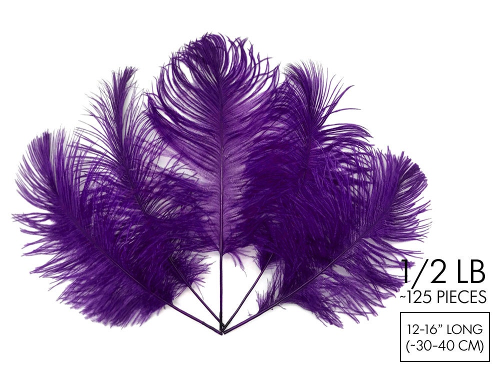 Lavender Ostrich Feathers 12-16 inch long per each