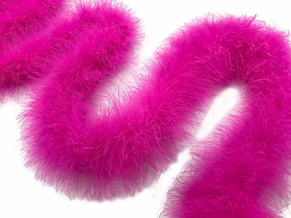 Soarer Hot Pink Ostrich Boas - 2yards 1Ply Long Boas for Halloween Party,DIY Craft Sewing,Concert(Hot Pink)