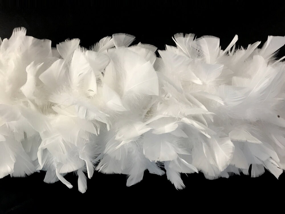 Larryhot 45g Boa de plumas de pavo de 2 yardas en blanco - Boa de plumas de pavo para fiestas al por mayor, centros de mesa para Navidad, bodas, disfraces, conciertos Larryhot 45g Boa de plumas de pavo de 2 yardas en blanco - Boa de plumas de pavo para fiestas al por mayor, centros de mesa para Navidad, bodas, disfraces, conciertos