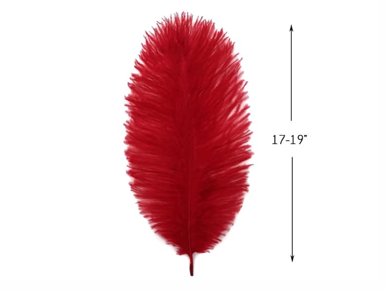 10 Pieces 8-10/" Burgundy Ostrich Dyed Drabs Feathers Centerpiece Wedding Party