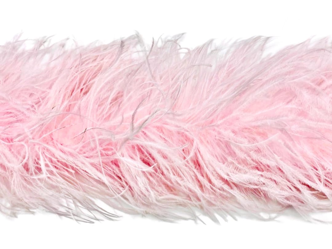 2 Yards - 5 Ply Candy Pink Heavy Weight Ostrich Fluffy Feather Boa