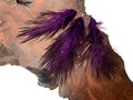 Mini Feathers, 1 Dozen - Solid Purple & Black Rooster Chickabou Fluff Mini Feathers : 5006