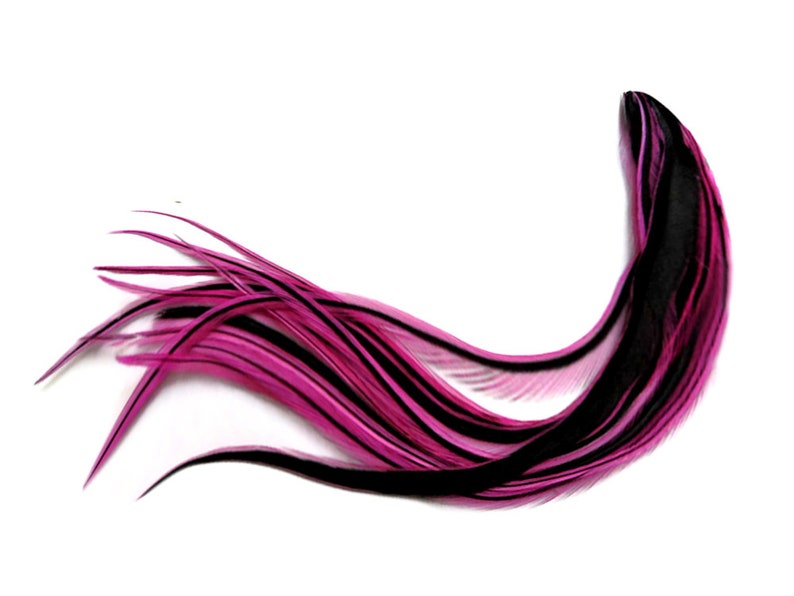 15 HOT PINK ROOSTER SADDLE HAIR EXTENSION CRAFT FEATHER 5"-7"L 