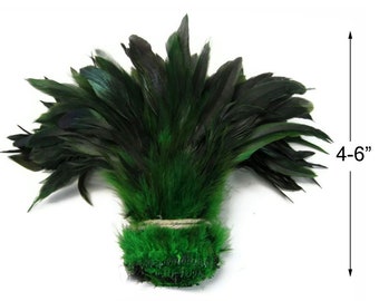 1 Yard - Kelly Green Half Bronze Strung Rooster Schlappen Wholesale Feathers (Bulk) Fly Tying Halloween Costume Craft Supply : 3087