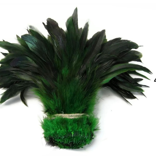 1 iarda - Piume di gallo Kelly Green infilate in bronzo, all'ingrosso (sfuse), per legare mosche, costumi di Halloween, forniture artigianali: 3087