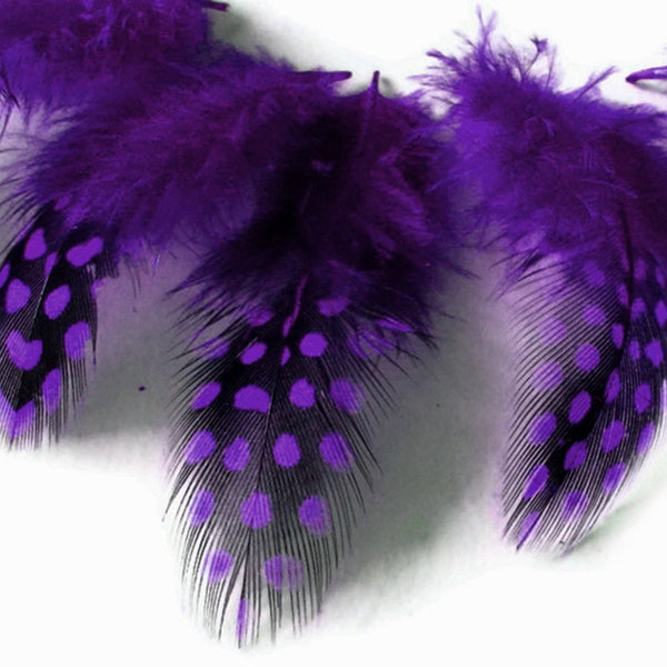 Plumes de Guinée, 1 Pack-violet Guinée Hen polka dot plumage plumes 0,10 oz Craft Supply: 2034