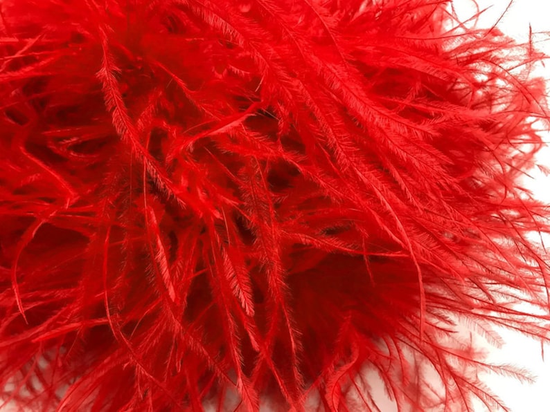 Red 3 Ply Ostrich Feather Medium weight Boa 2 Yards Ostrich Boa 4007
