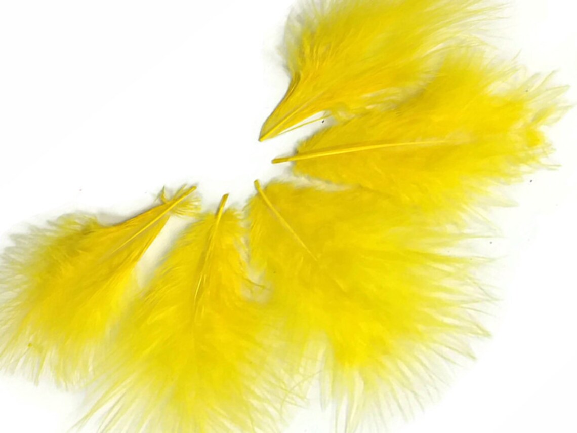 Down Feathers 1 Pack Yellow Turkey Marabou Short Down Fluff Etsy