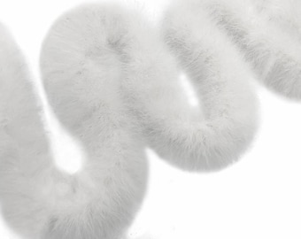 USA SELLER, 2 Yards - Snow White Turkey Medium Weight Marabou Feather Boa 25 Gram Halloween Craft Supply : 115