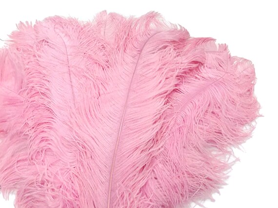 3 plumas de avestruz grandes de color rosa intenso de 23 a 28 pulgadas  (calidad superior)
