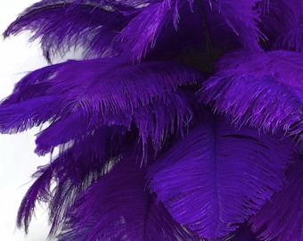 USA Feathers, 10 Pieces - 6-8" Purple Ostrich Dyed Drabs Body Plumage Feathers Craft Supplier : 1379