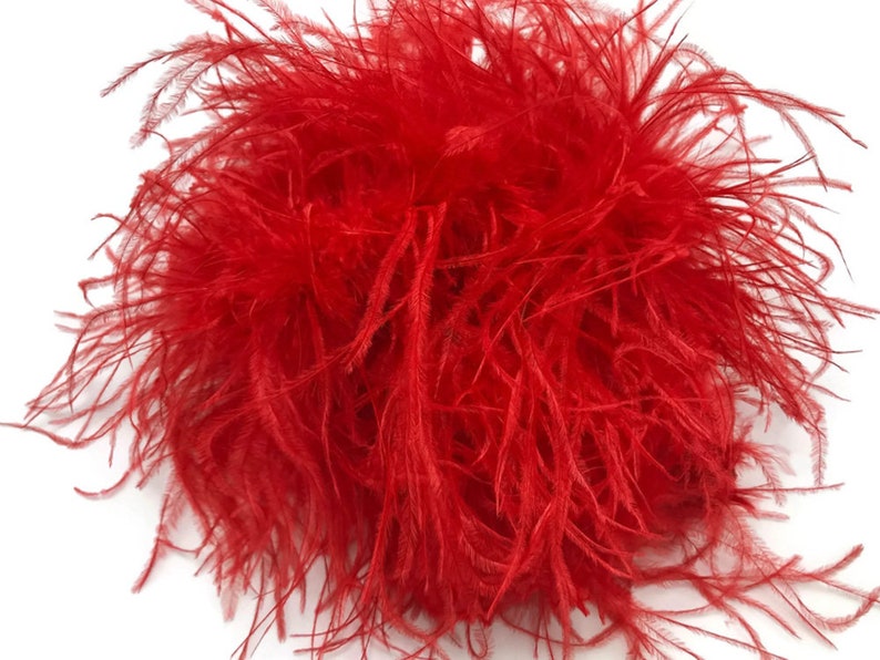Red 3 Ply Ostrich Feather Medium weight Boa 2 Yards Ostrich Boa 4007