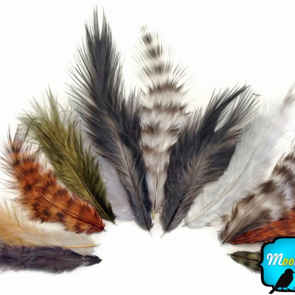 Fluffy Feathers, 1 Pack - Natural Mix Grizzly Rooster Chickabou Fluff Wholesale Feathers 0.05 Oz. (Bulk) : 3446