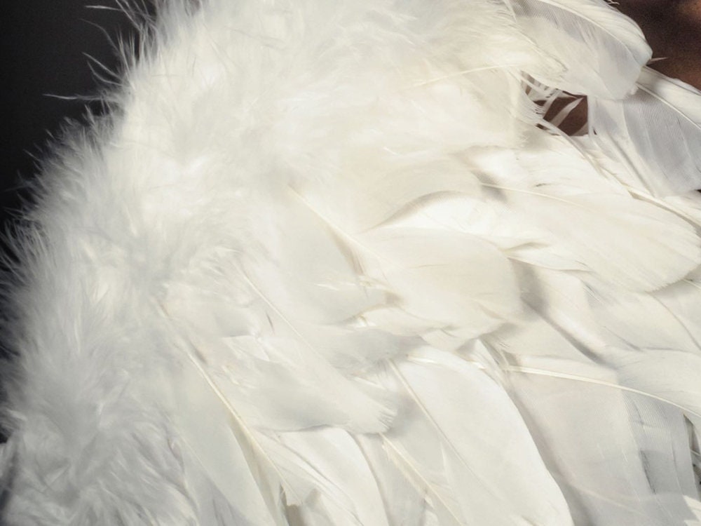 White Turkey Marabou Feathers 4-5 Inch per Ounce