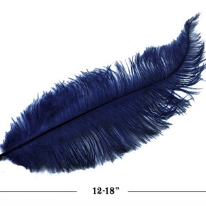 Ostrich Feathers, 20 Pieces 12-18 Navy Blue Mini Ostrich Spads Chick Body Feathers Halloween Costume Centerpieces : 3389 image 1