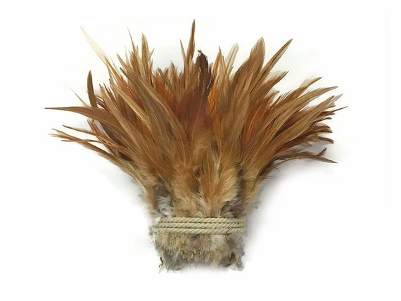 1 Yard 6-7/" Natural White Strung Chinese Rooster Saddle Wholesale Feathers ...