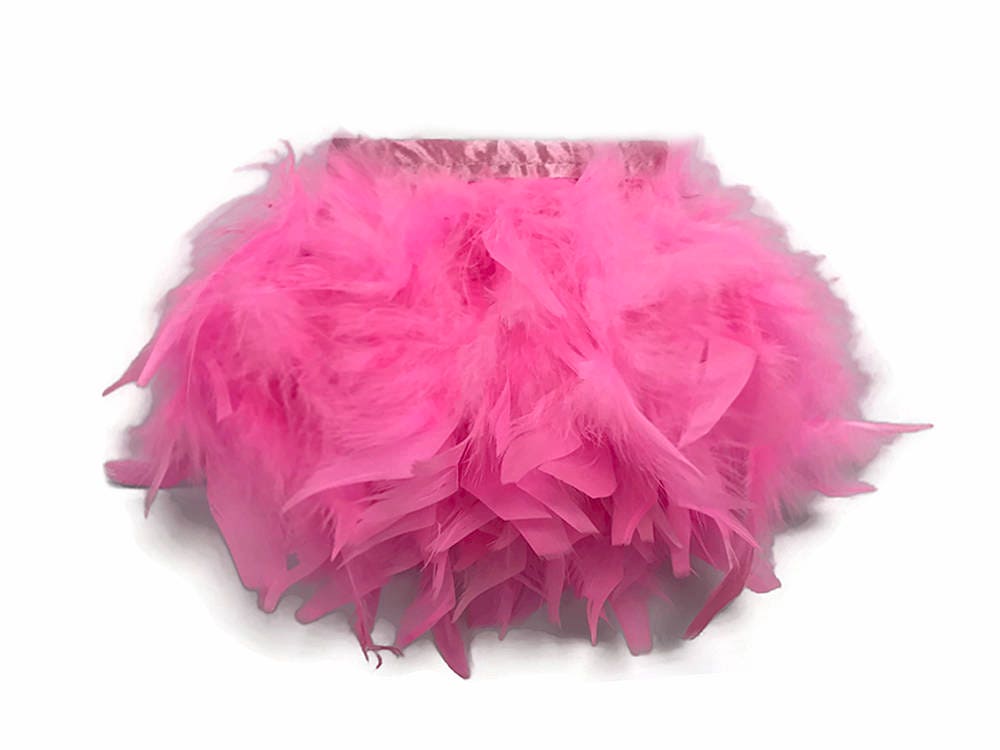 2 Yards - 5 Ply Candy Pink Heavy Weight Ostrich Fluffy Feather Boa