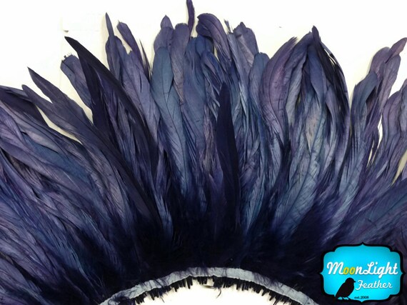 ORANGE Strung Natural Bleach Coque Tails Feathers 2.5 Inch Strip