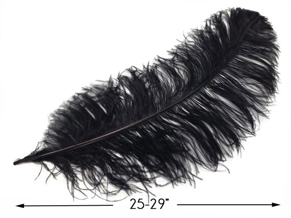 EXTRA LARGE, Ostrich Wing Plumes 25''-29'', Bleached White (1/2 Pound)