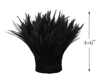 USA SELLER , 1 Yard - Black Wholesale Strung Rooster Neck Hackle feathers (bulk) Halloween Fly Tying Costume Craft Supply : 3356