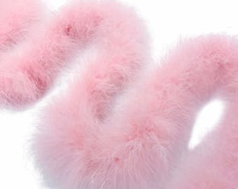 Marabou Boa, 2 Yards - Baby Pink Turkey Medium Weight Marabou Feather Boa 25 Gram Halloween Craft Supply : 114