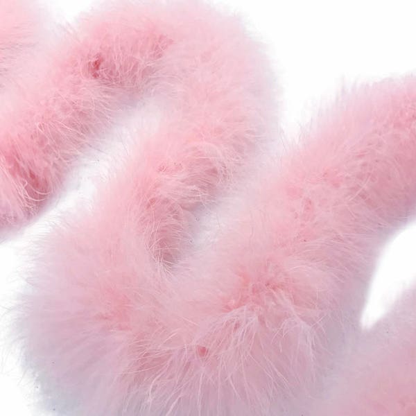 Marabou Boa, 2 Yards - Baby Pink Turkey Medium Weight Marabou Feather Boa 25 Gram Halloween Craft Supply : 114