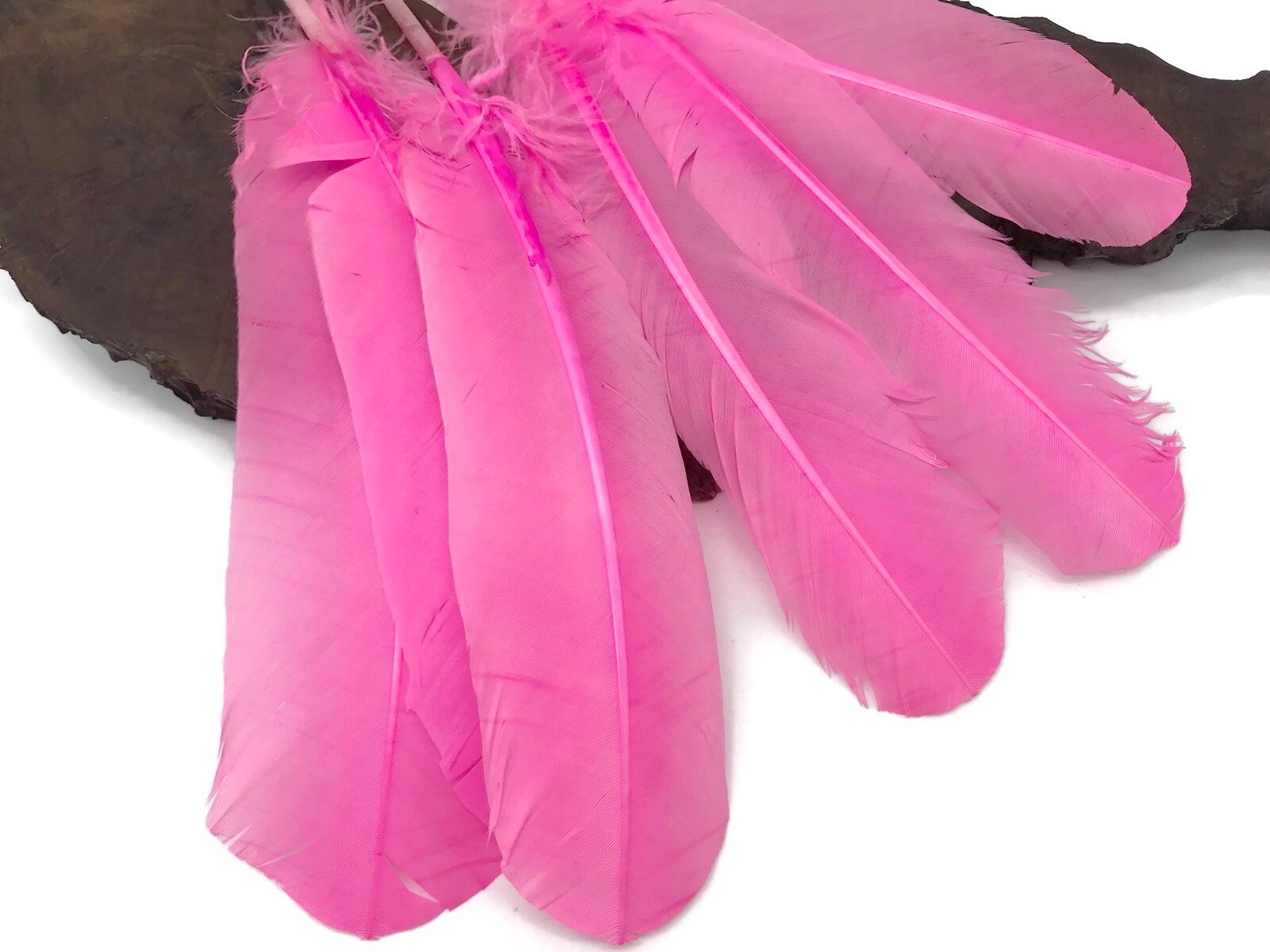 Plumas de pluma 6 piezas rosa Turquía rondas secundarias - Etsy España