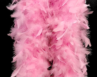 Chandelle Boa, 2 Yards - Light Pink Heavy Weight Chandelle Feather Craft Boa Supplier | 80 Gram : 2130