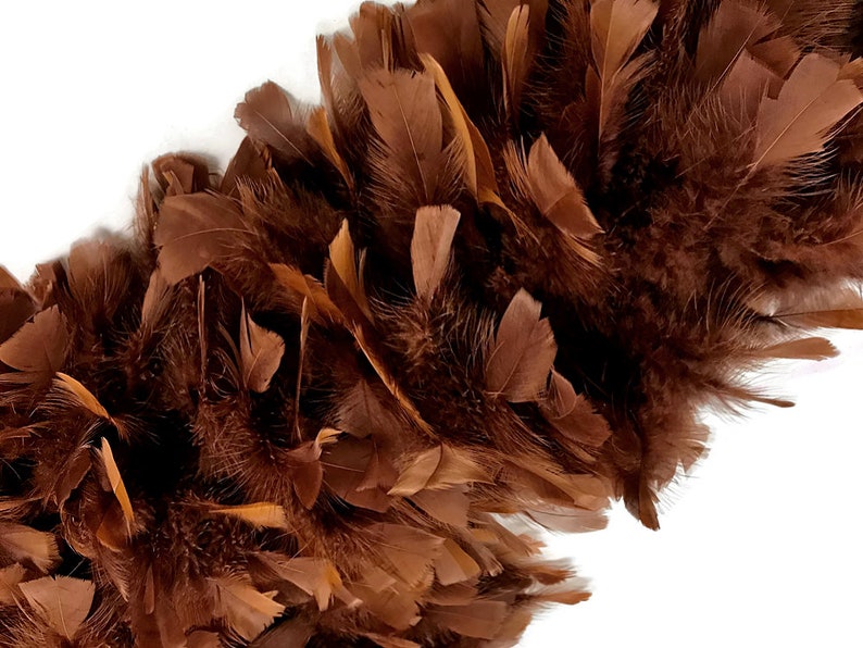 Turkey Feather Boa 2 Yards Brown Turkey Flat Heavyweight Etsy