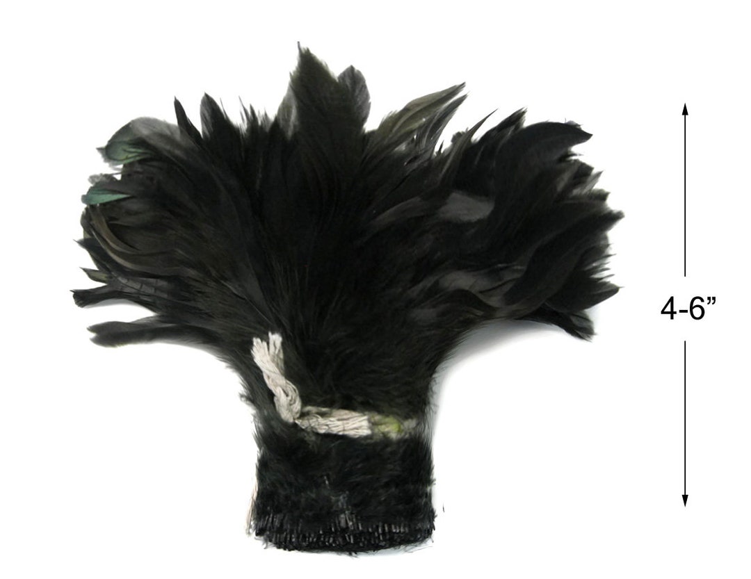 Black Rooster Coque Tail Feathers, Strung, per Yard / Wholesale Bulk  Feathers 5 7 Long Price per Yard 