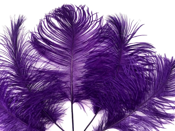 Purple Ostrich Feathers Wholesale BULK CHEAP DISCOUNT DOZEN 12