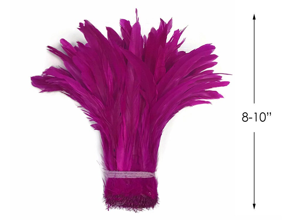 Hot Pink 6-8 CHINCHILLA COQUE rooster Feathers, Millinery