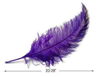 Ostrich Feathers, 10 pieces - 20-28" Purple Ostrich Feather Spads Craft Wedding Centerpiece Supply : 3492