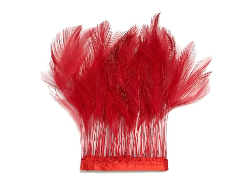 Stripped Feathers 1 Dozen RED Stripped Rooster Hackle - Etsy