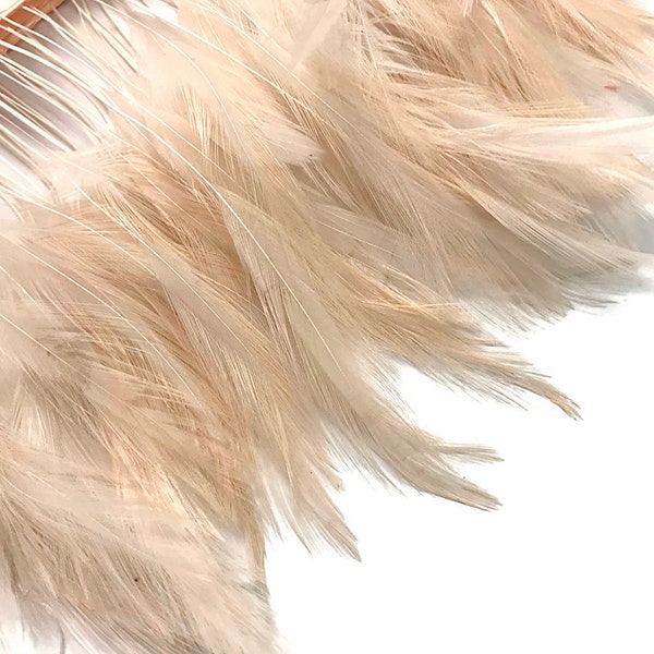 1 docena de plumas de gallo beige a rayas para atar moscas, para disfraces, suministros de sombrerería: 581