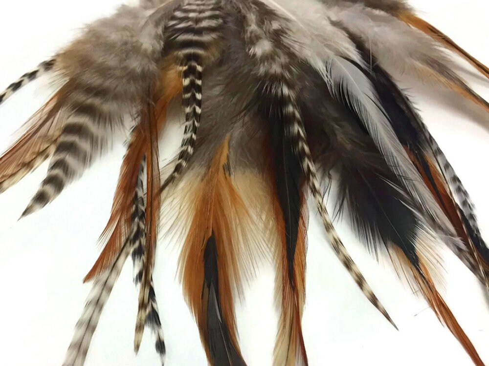 WHITING NAT GRIZZLY MIX 30 Federn 7-9+ Zoll Lang – Perfekt Zum Fliegenbinden – USA-Qualität WHITING NAT GRIZZLY MIX 30 Federn 7-9+ Zoll Lang – Perfekt Zum Fliegenbinden – USA-Qualität