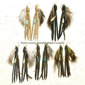 Small Feathers, 1 Dozen Natural Grizzly Rooster Chickabou Whiting Farm Superbou Fluff Feathers : 641 image 4