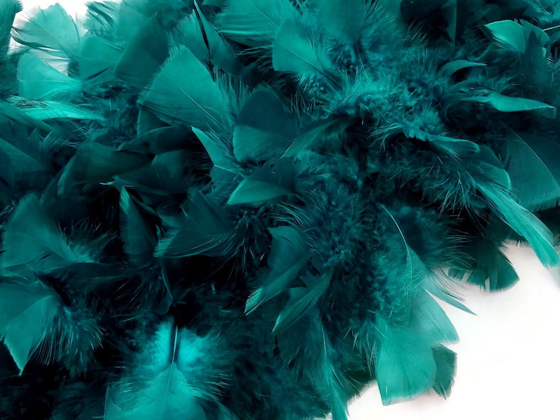 Large Feather Boa 2 Yards Peacock Green Heavy Weight Turkey Etsy