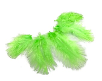 Fluffy Feathers, 1 Pack - Chartreuse Green Turkey Marabou Short Down Fluff Loose Feathers 0.10 Oz. Craft Fishing Doll Supplies : 4250