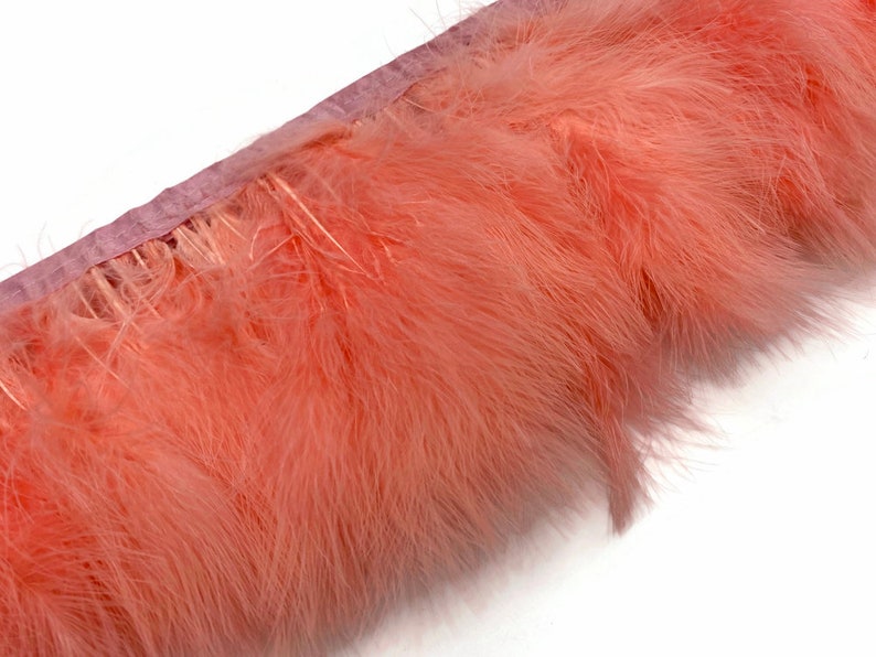 Marabou Trim 1 Yard Peach Marabou Turkey Fluff Feather Etsy